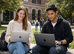 Students using Macbook Air and Macbook Pro