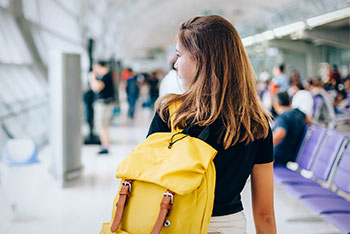 Young College Student at airport