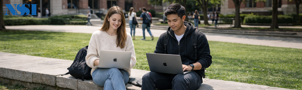 College students using Macbook Air and Macbook Pro