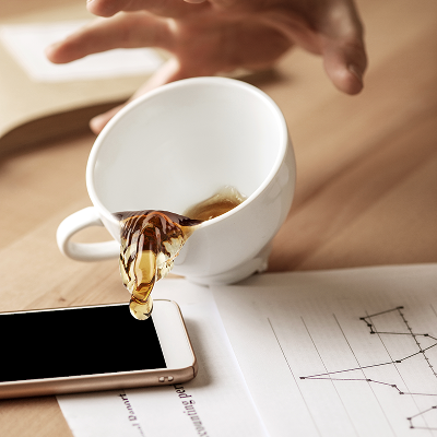 Spilled coffee on Iphone