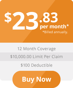 Highest Price Option: $10,000 Coverage Limit Per Claim, $100 Deductible
