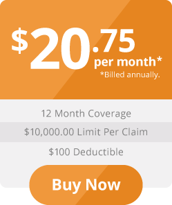 Highest Price Option: $10,000 Coverage Limit Per Claim, $100 Deductible