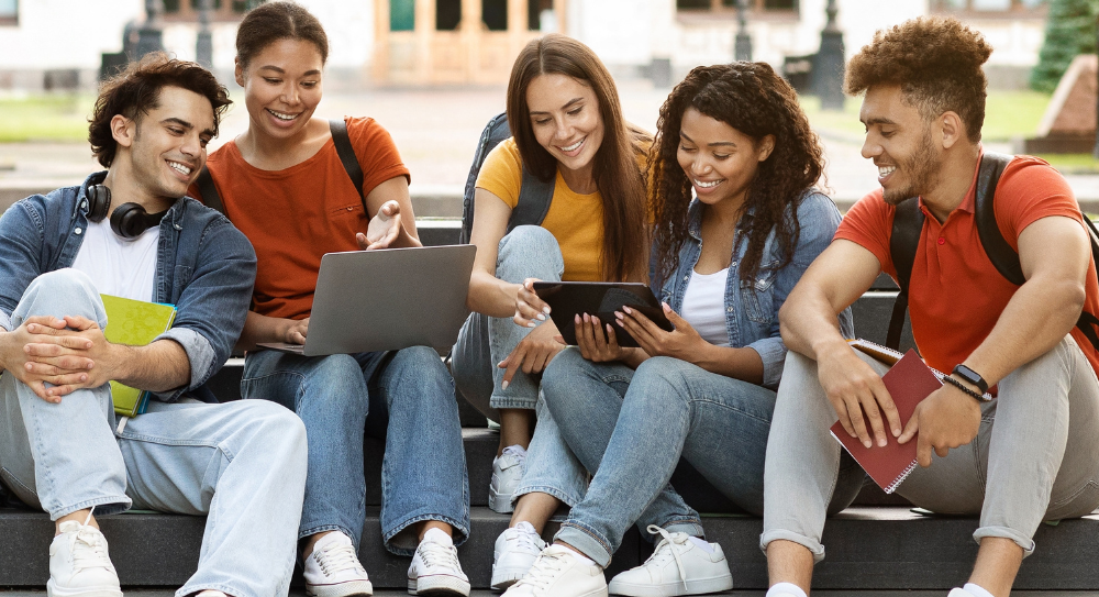 Group of college students